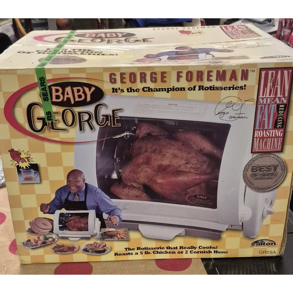 NEW George Foreman Baby George Rotisserie GR59A Compact Roasting Oven Sealed NIB